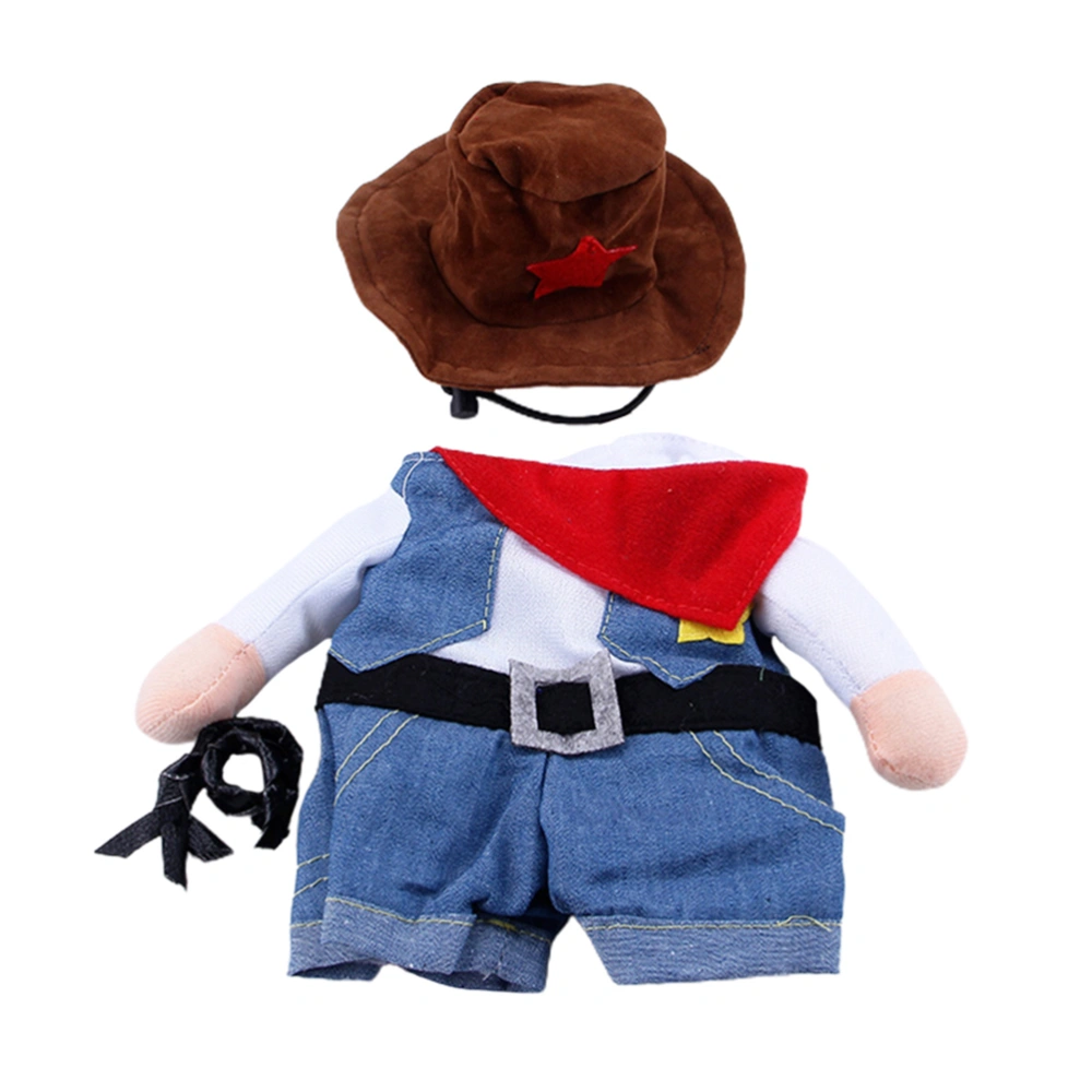 1 Set  Creative Pet Costume Cat Clothes Funny Pet Costumes Suit Cowboy Costume