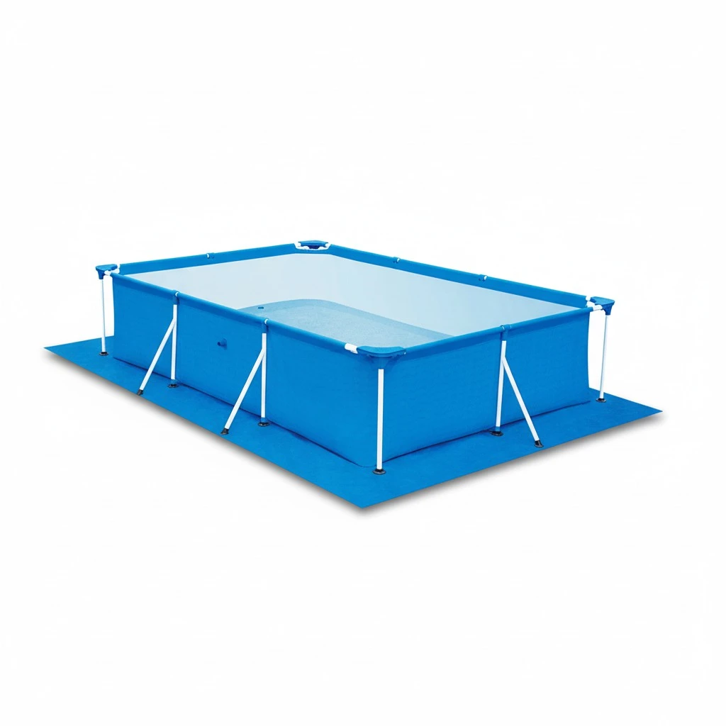 PE Fabric Weaving Pool Accessories Pool Anti-skid Waterproof Dustproof Cover Floor Pad for Pools Inflatable Swimming (Blue, 335x335cm)