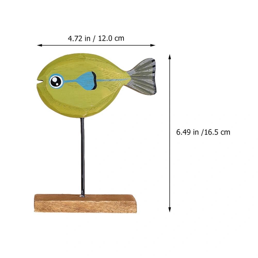 Christmas Fish Decor Cartoon Christmas Ornament Wooden Fish Desktop Adornment