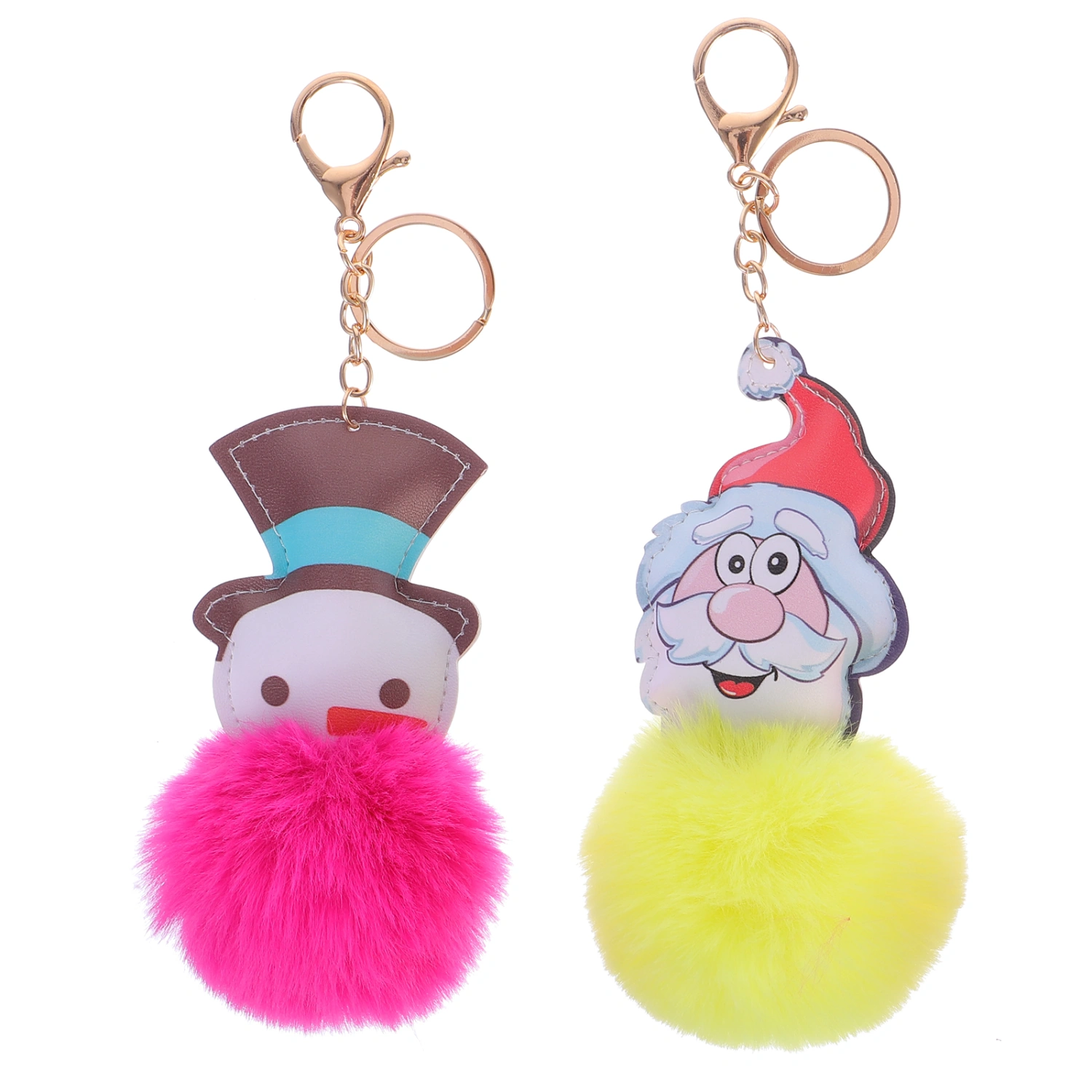 1pc Plush Christmas Design Pendant Key Hanging Decor Key Ring Bag Hanging Decor
