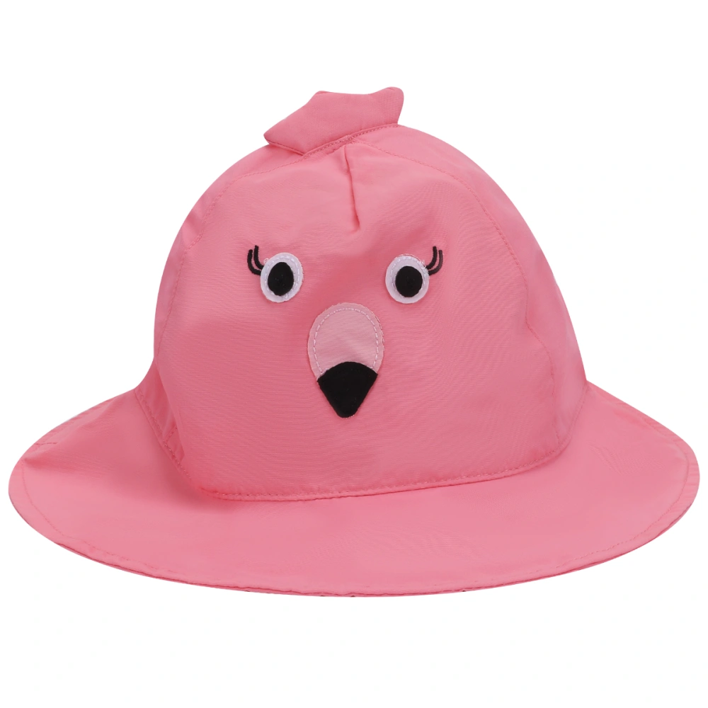 1Pc Outdoor Hat Sun-proof Cartoon Sun Blocking Hat for Children (Pink flamingo, 52cm / 20.47inches head circumference，Suitable for 3-4 Years Old)