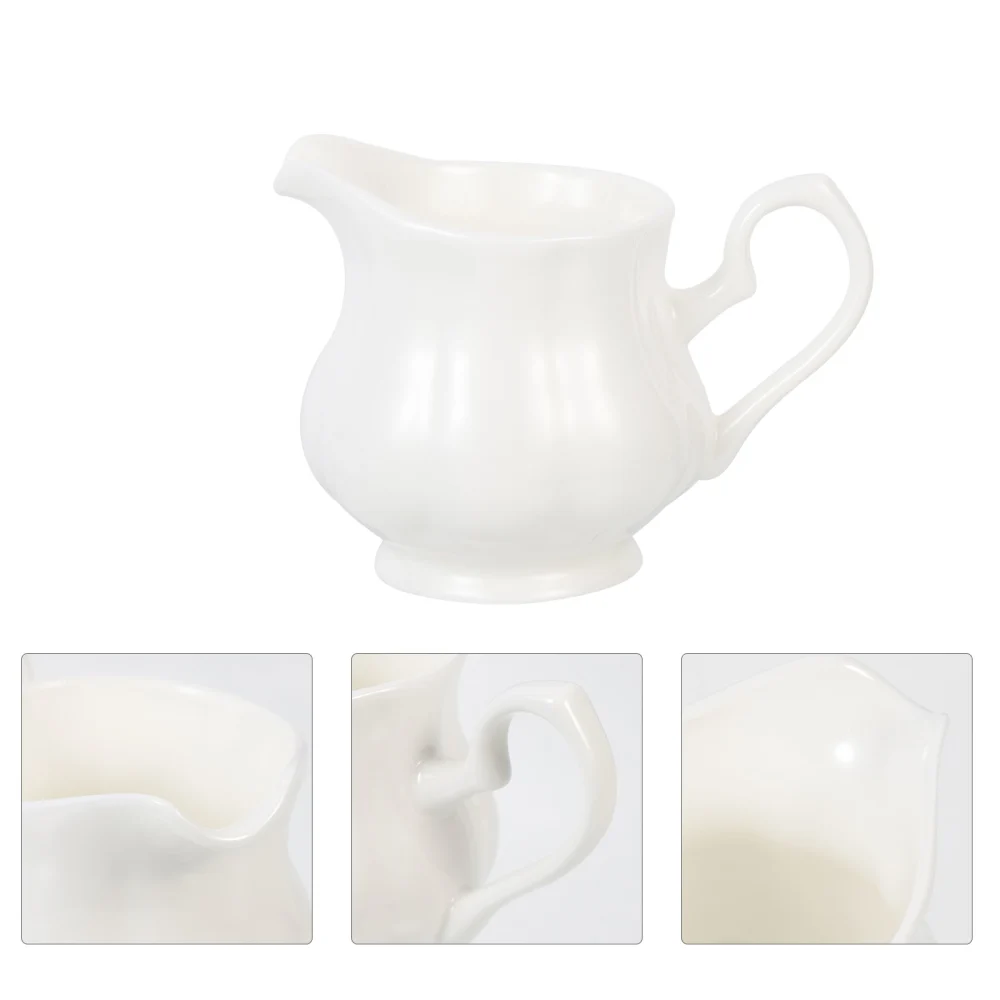 Ceramic Milk Jug White Ceramic Pitcher Small Coffee Jug Multi-Function Milk Container