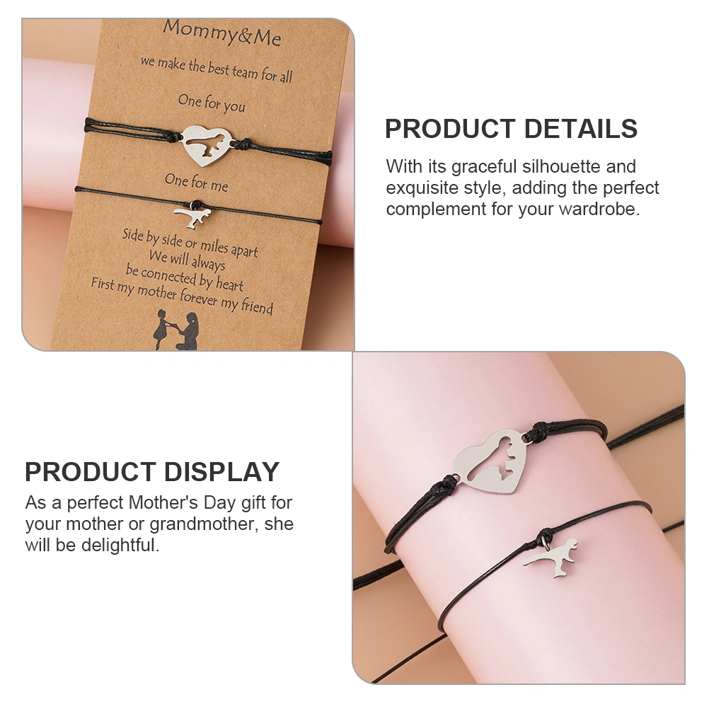 1 Set Mother Kids Bracelets Dinosaur Matching Bracelets Set Matching Bracelets