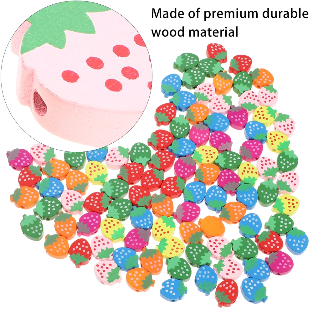 1 Set 100pcs DIY Flat Base Multi-color Handmade Strawberry Shape String Beads DIY Jewelry Making Supplies (Colorful)