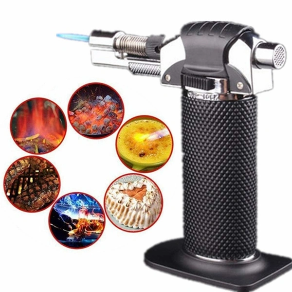 Metal Windproof Jet Torch Lighter Gas Flame Gun Welding Soldering Torch Burner for Kitchen Baking Western Food Barbecue