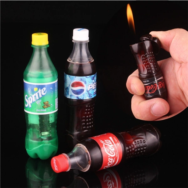 Creativity Portable Butane Gas Lighters Coke Bottle Shape Novelty Lighter Drink Bottle Lighter for Home