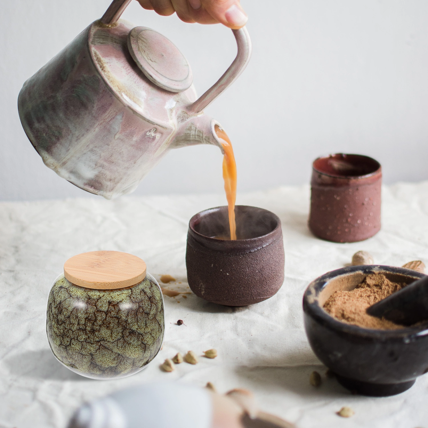 Ceramic Tea Jar Household Tea Storage Tank Sealed Tea Leaves Organizing Jar
