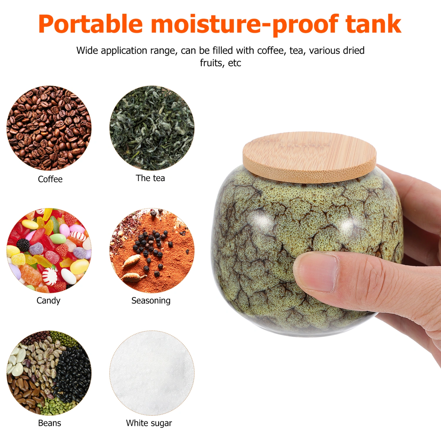 Ceramic Tea Jar Household Tea Storage Tank Sealed Tea Leaves Organizing Jar