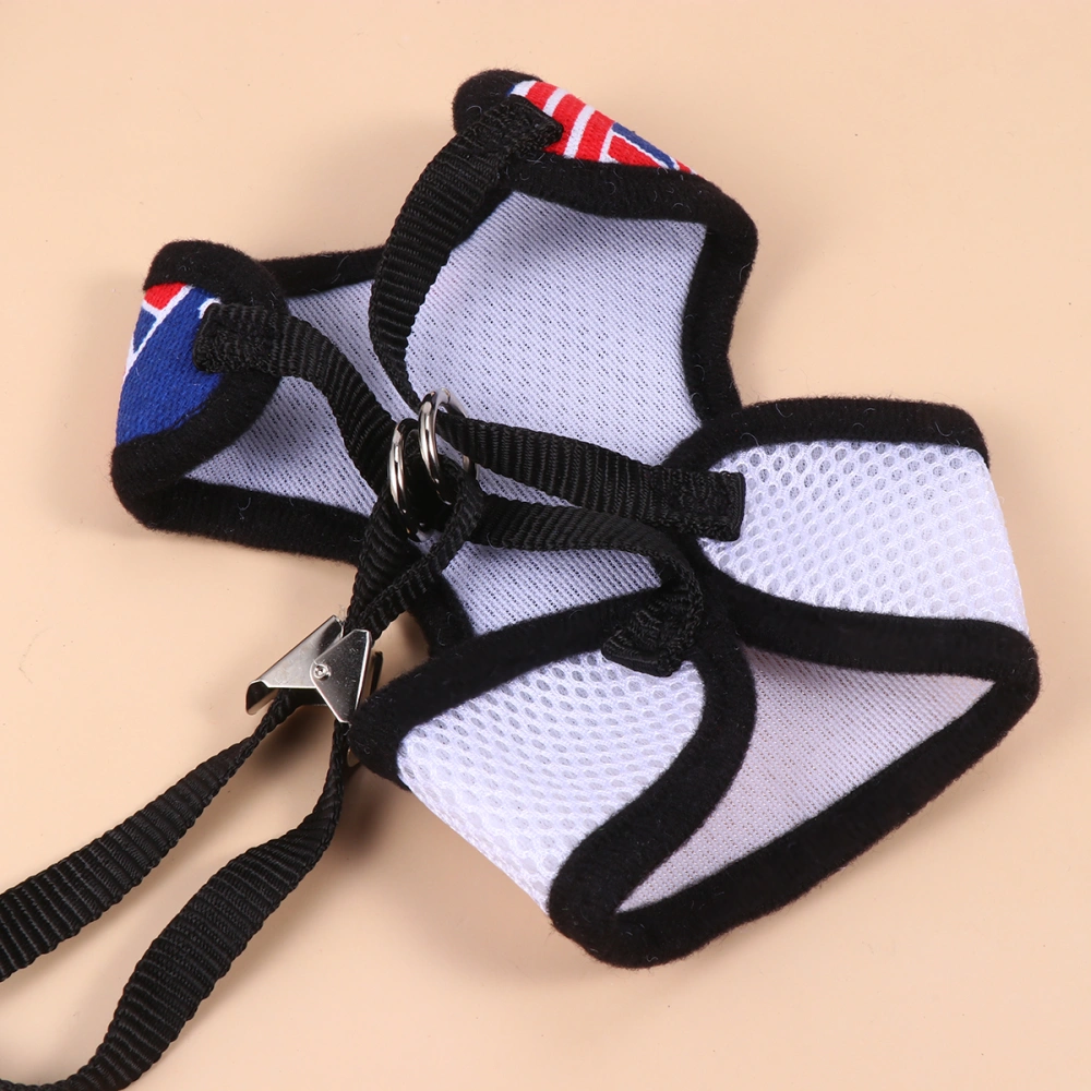 Dog Back Strap Small Dog Teddy Dog Vest Bowknot Evening Dress Back Strap for Animal (Flag Printing Style Size S)