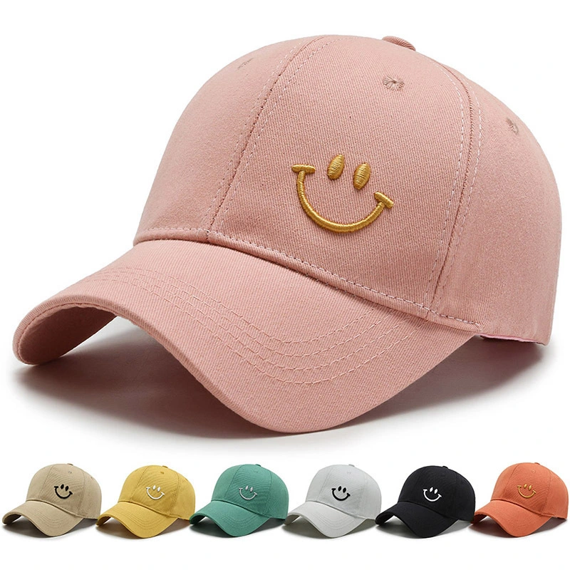 New Men's and Women's Sunshade Sunscreen Baseball Cap Athleisure Embroidered Smiley Hat