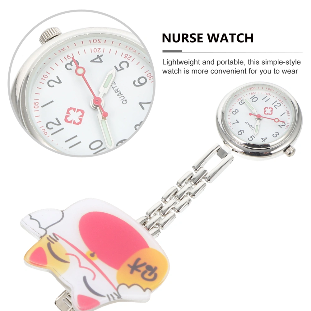 1 Set Fortune Cat Pocket Watch Nurse Pocket Watch Cartoon Pocket Watch