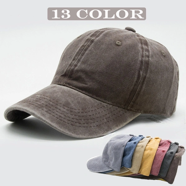 13 Color Pure Color Baseball Cap Washed Cotton Light Board Men Girl Multi-Color Optional Bone Cap Retro Stitching Dad Hat