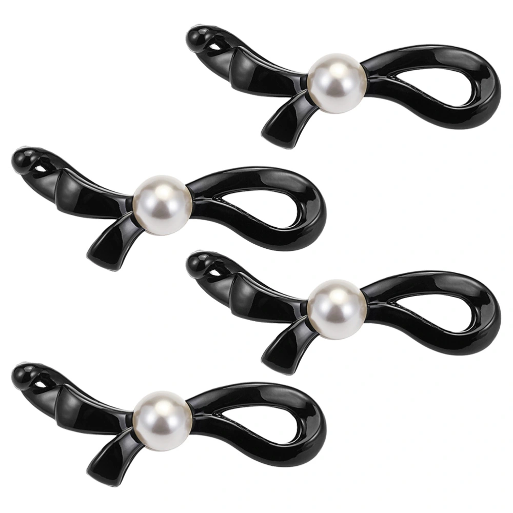 4pcs Pearl Hair Ponytail Holder Fashion Banana Hair Clips Hair Accessories for Women Girls