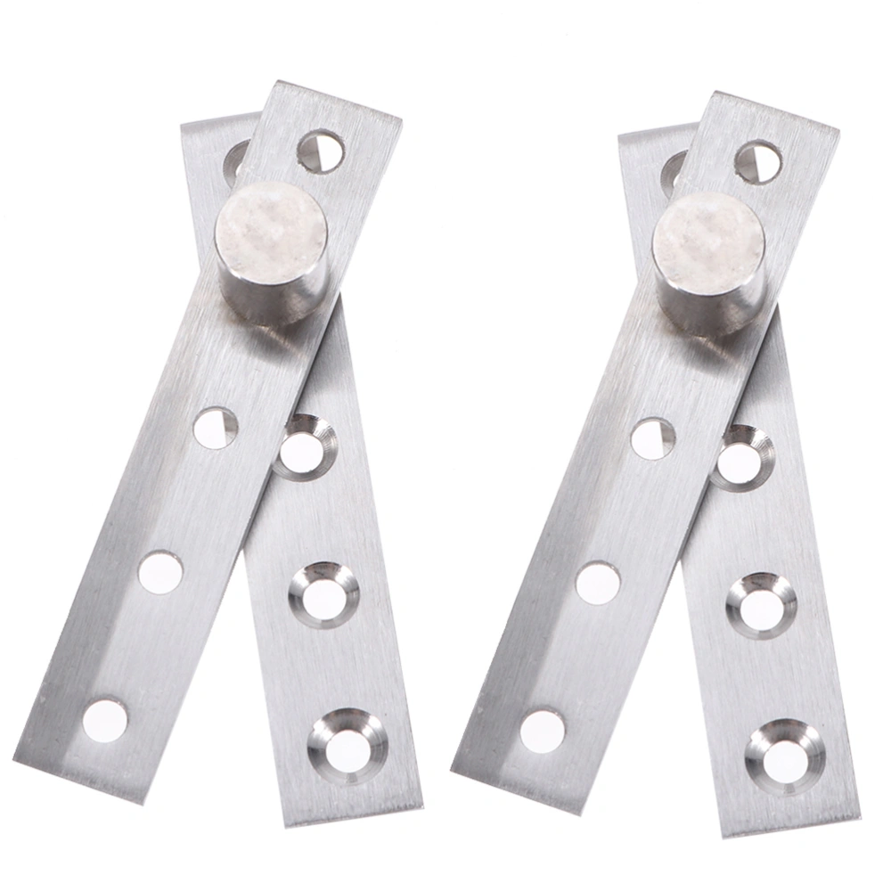 2pcs 360 Degree Rotation Invisible Door Hinge Hidden Door Pivot Hinges Stainless Steel Accessories (95MM Length 3mmm Width Silver)