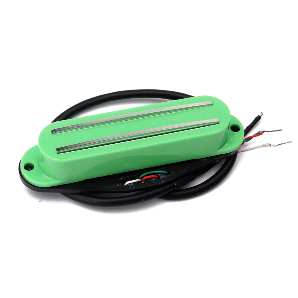 Guitar Hot Rails Pickup Dual Coil 4 Wires Humbucker Neck Pickup for Stratocaster Guitar Replacement Parts (Green)