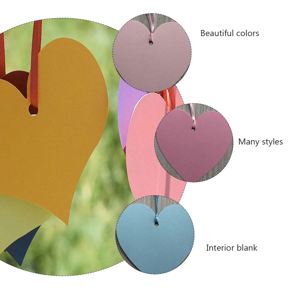40Pcs Greeting Cards Love Heart Shaped Cards Thanksgiving Cards (Random Color)