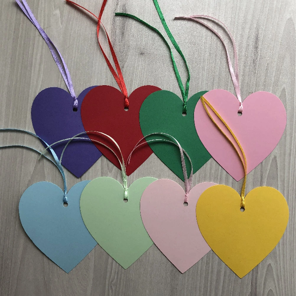 40Pcs Greeting Cards Love Heart Shaped Cards Thanksgiving Cards (Random Color)