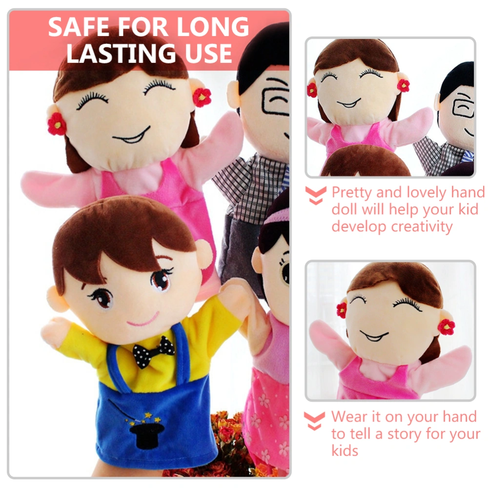 1 Pc Cartoon Hand Puppet Adorable Family Hand Doll Toy Plush Storytelling Toy