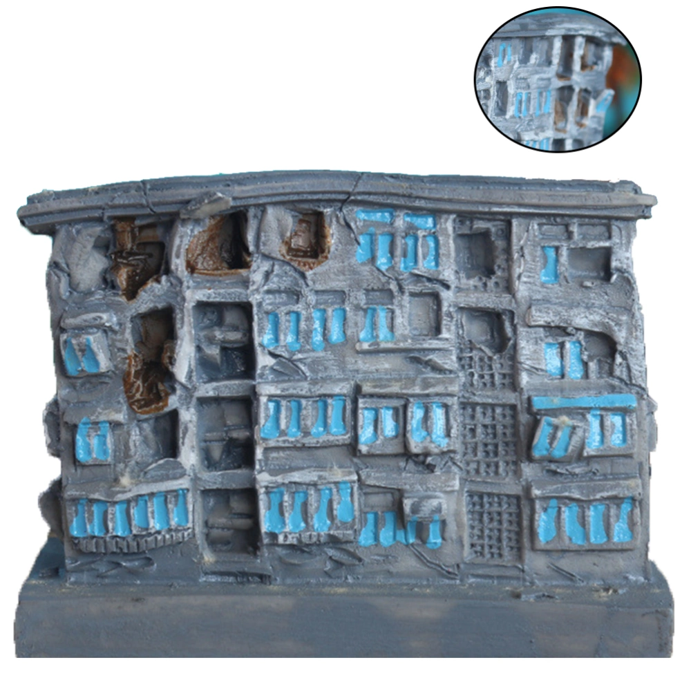 Artificial Dangerous Building Resin House Fish Tank Landscape Ornament Aquarium Decorative Accessories Crafts