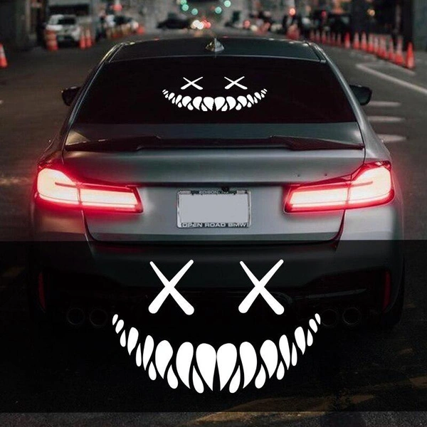 Demon Smiling Face Car Stickers Rear Windshield Car Sticker Decoration Window Sticker Waterproof