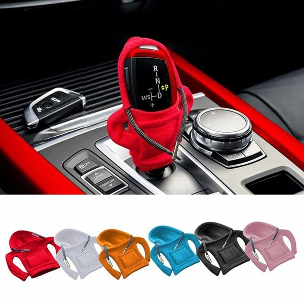 Car Gear Shift Hoodie Cover Funny Shifter Knob Cover Handle Gear Decor Automatic Car Interior Accessories