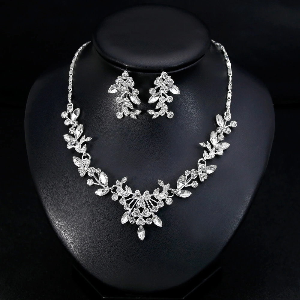 New Fashion Necklace Earrings Two Pieces Versatile Wedding Banquet Jewelry