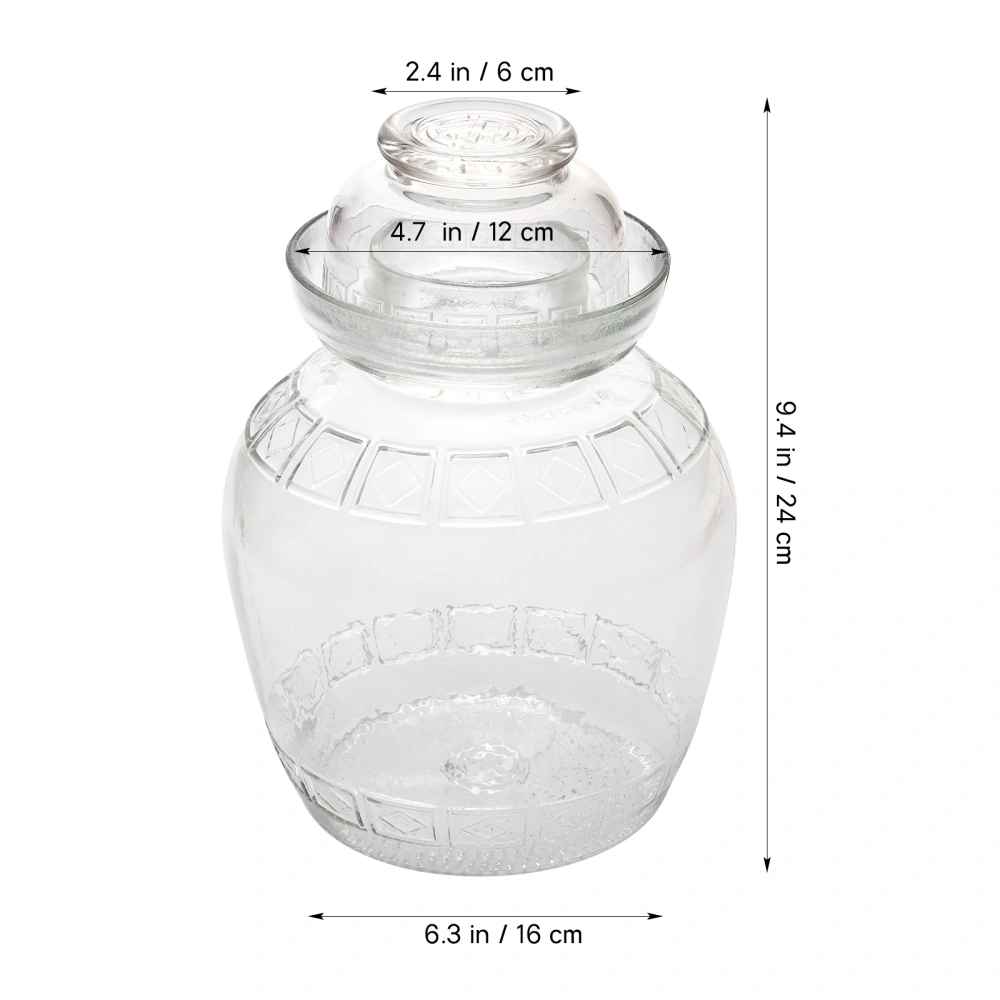 Traditional Glass Fermenting Jar Fermentation Crock Transparent Glass Pot Pickling Kimchi Vegetables Jar