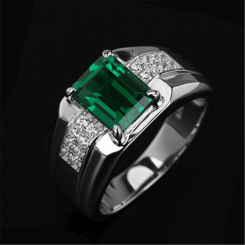 Emerald Men's Swivel Ring Ring