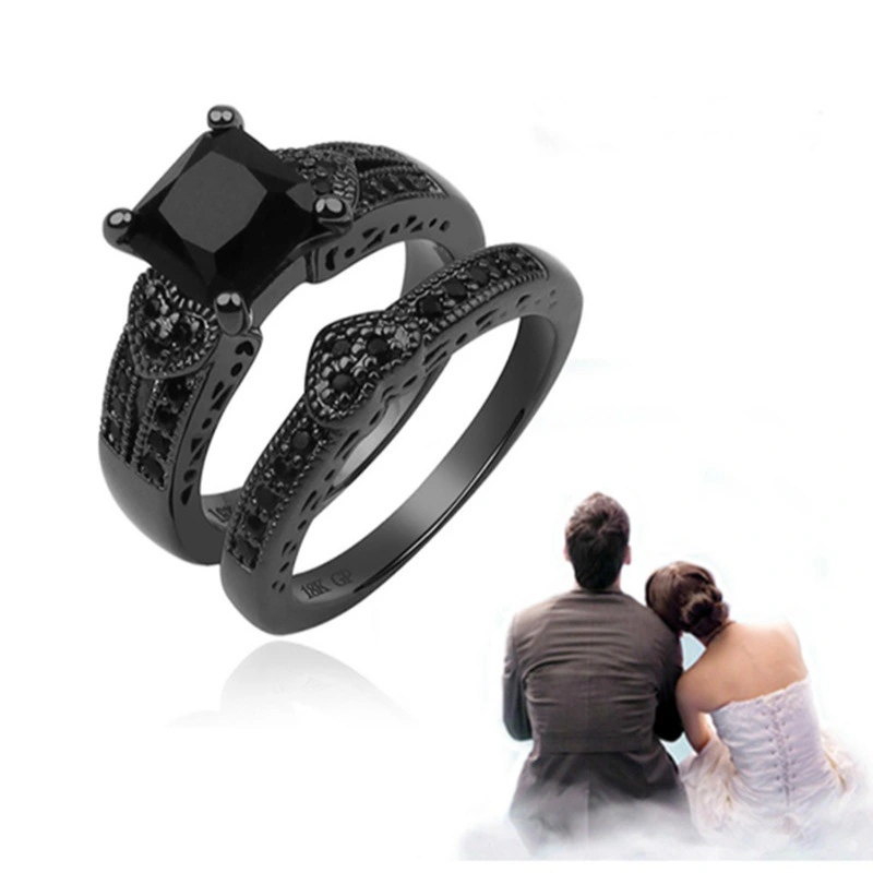 New diamond simple fashion couple zircon ring