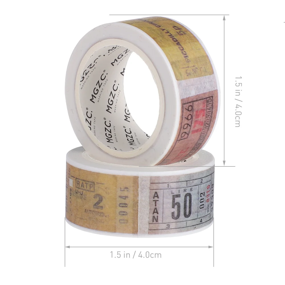 2 rolls of Decorative Tape Paper Tapes Adhesive Tapes Paper Tapes Notebook Tape