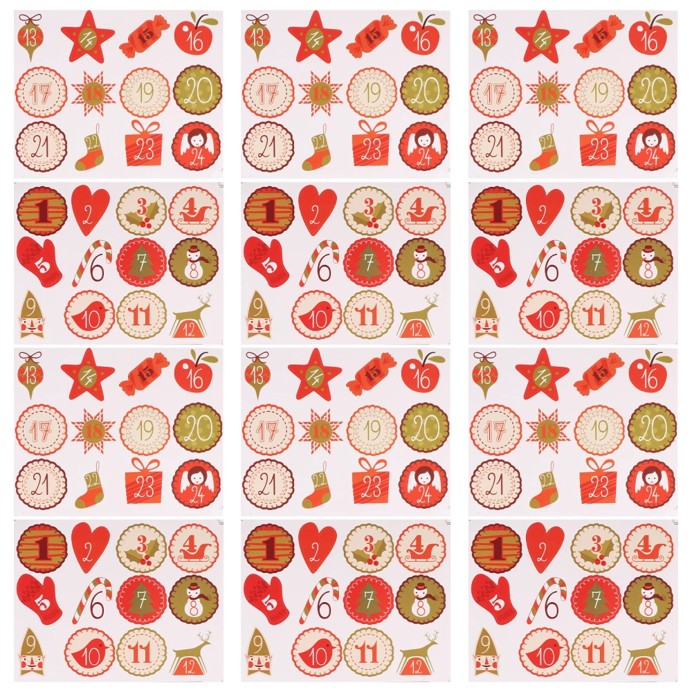 20 Sheets Xmas Decorative Sticker Candy Case Sticker Sealing Stickers for Kids