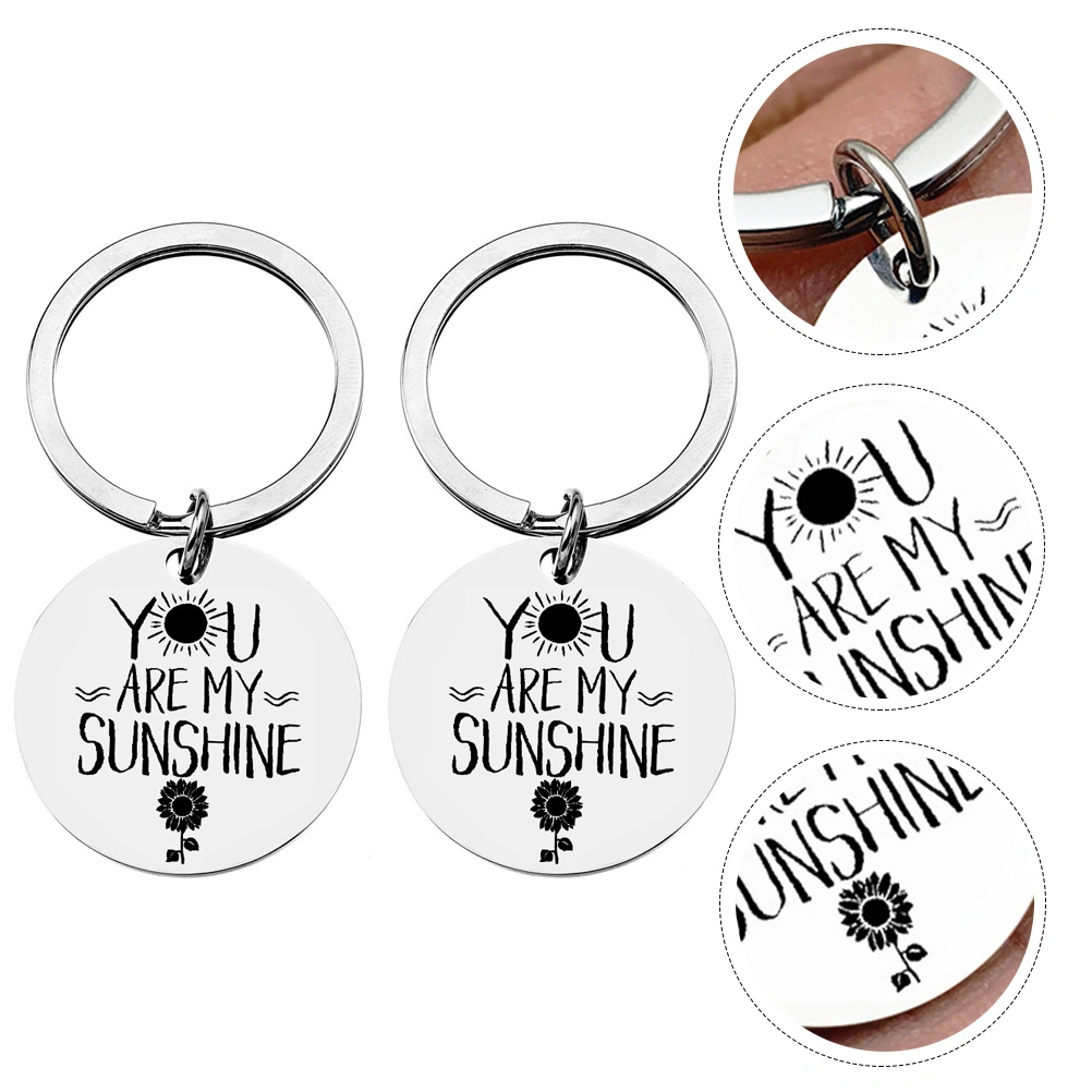 2Pcs Portable Key Pendant Stainless Steel Key Chain Bag Pendant Key Holder
