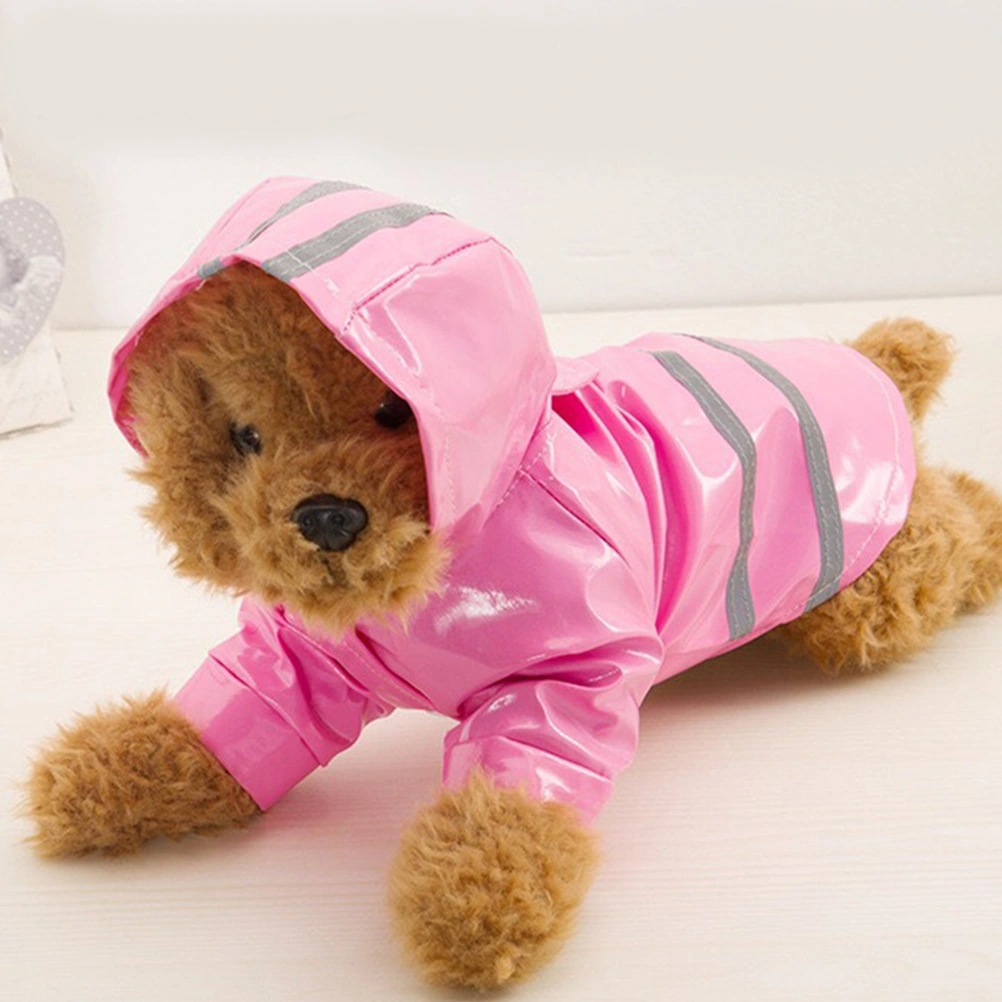 Fashion Pet Rainy Days Slicker Pet Rain Light-reflecting Dog Hooded Raincoat - Size XL (Pink)