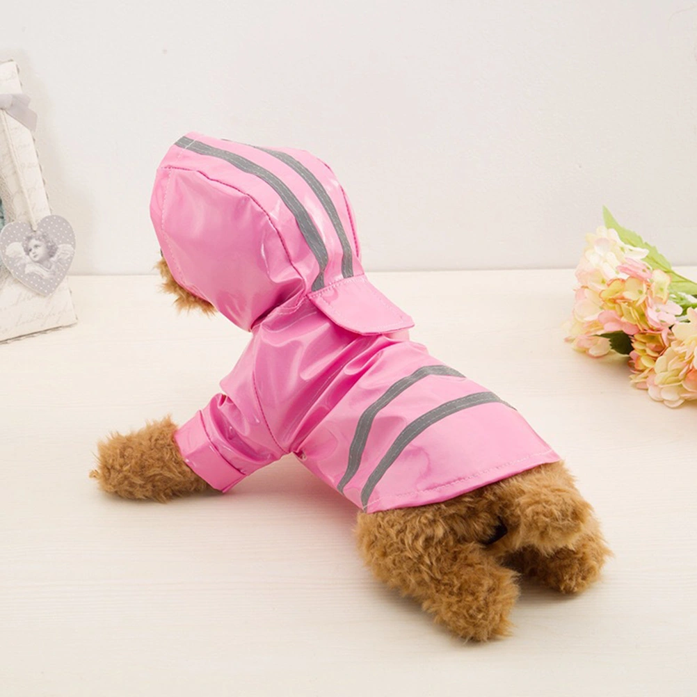 Fashion Pet Rainy Days Slicker Pet Rain Light-reflecting Dog Hooded Raincoat - Size XL (Pink)