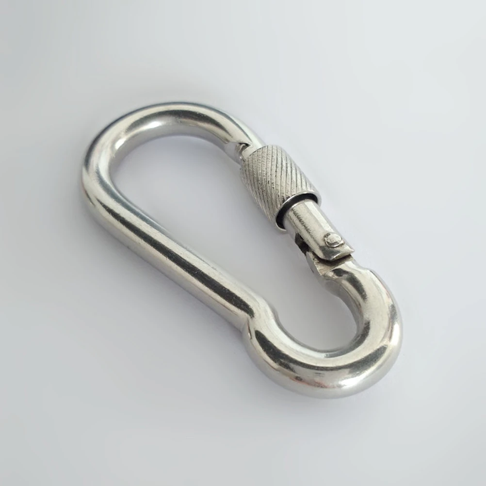 Stainless Steel Spring Snap Hook Carabiner Clip Spring Buckle Fastener Clip Keychain (M9)