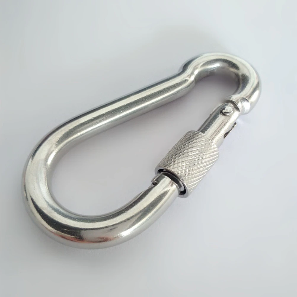 Stainless Steel Spring Snap Hook Carabiner Clip Spring Buckle Fastener Clip Keychain (M9)