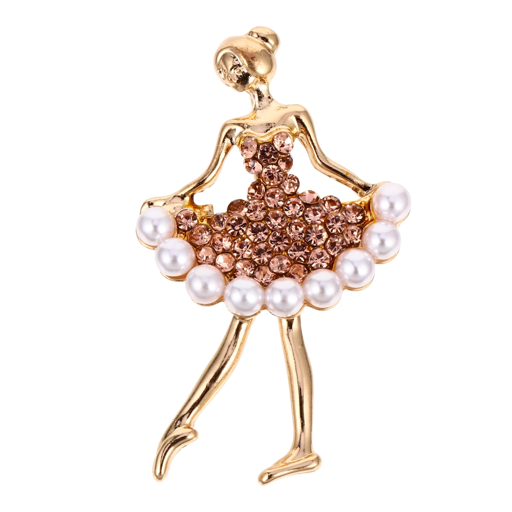 1Pc Zinc Alloy Ballet Girl Shaped Brooch Creative Costume Props Brooch for Decor