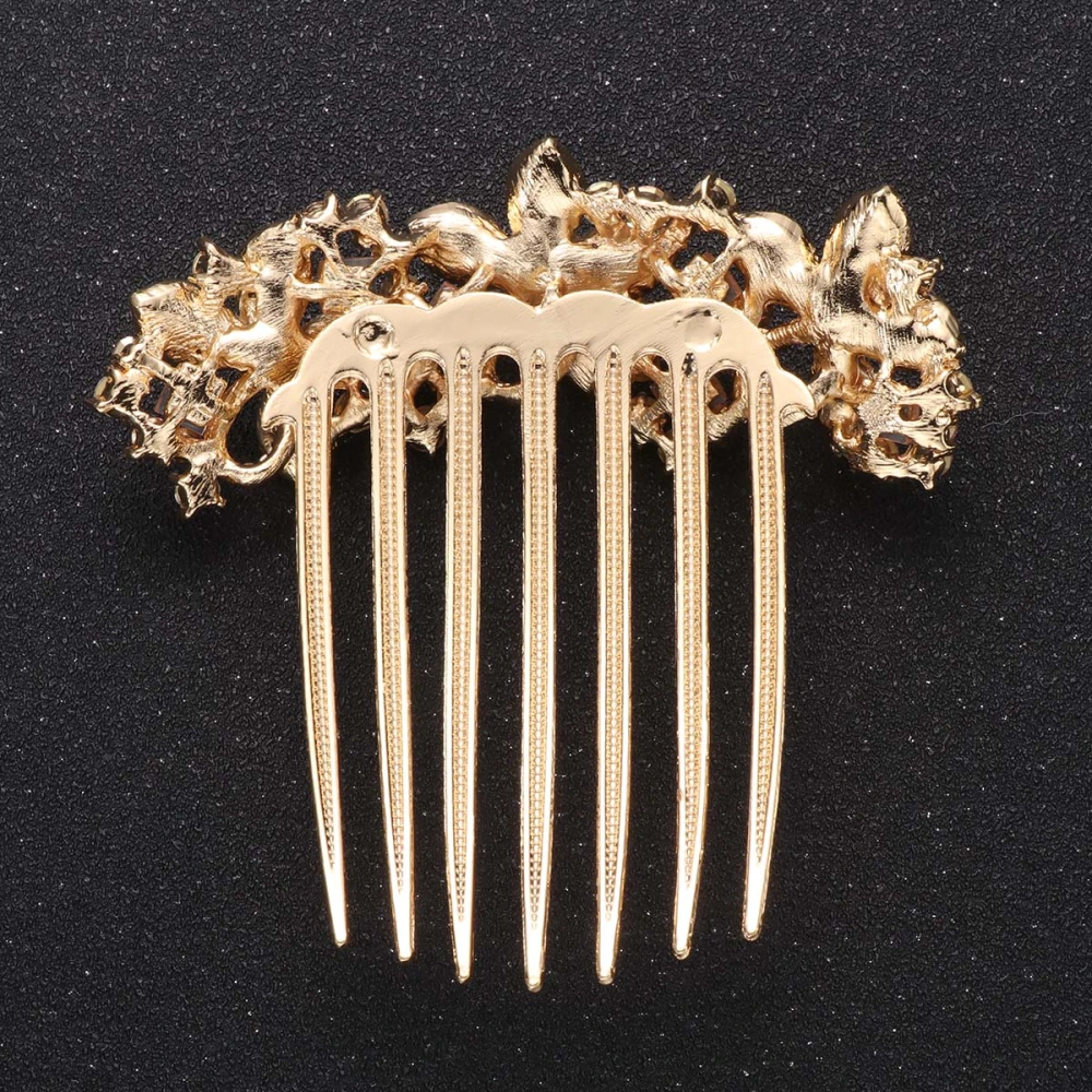 Rhinestone Hair Comb Crystal Hair Insert Comb Elegant Hairpin Women Headpiece Champagne