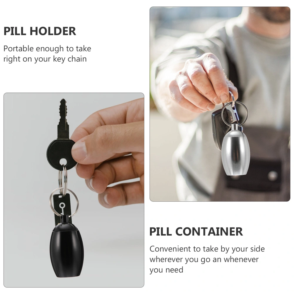 2pcs Pill Holder Organizer Pill Case Bottle Container with Keychain Pill Box