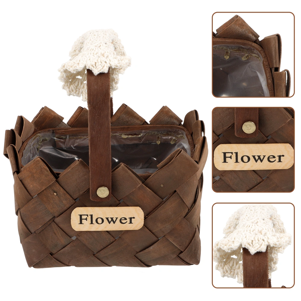 1 Set Flower Arrangement Basket Wooden Artificial Flower Basket Flower Shop Basket