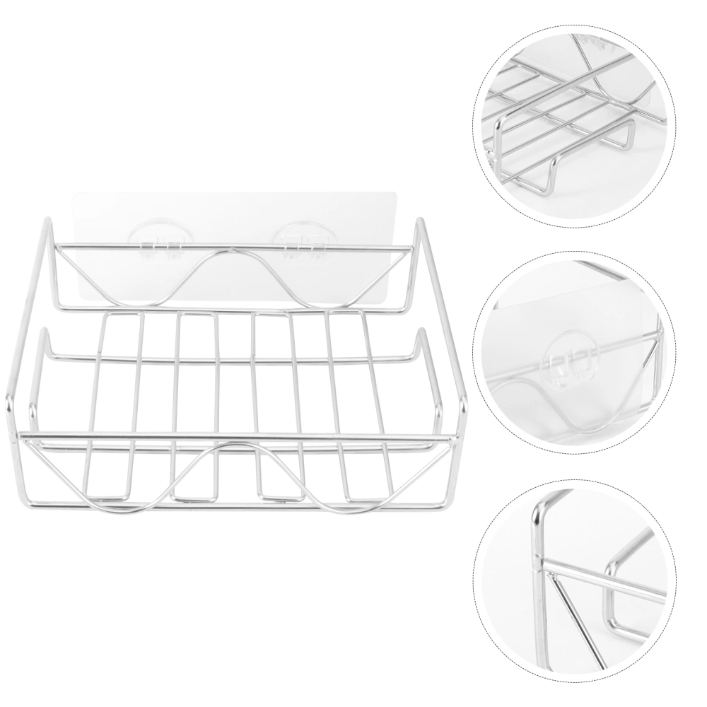 1PC Stainless Steel Storage Rack Square Single Layer Draining Stand (Silver)