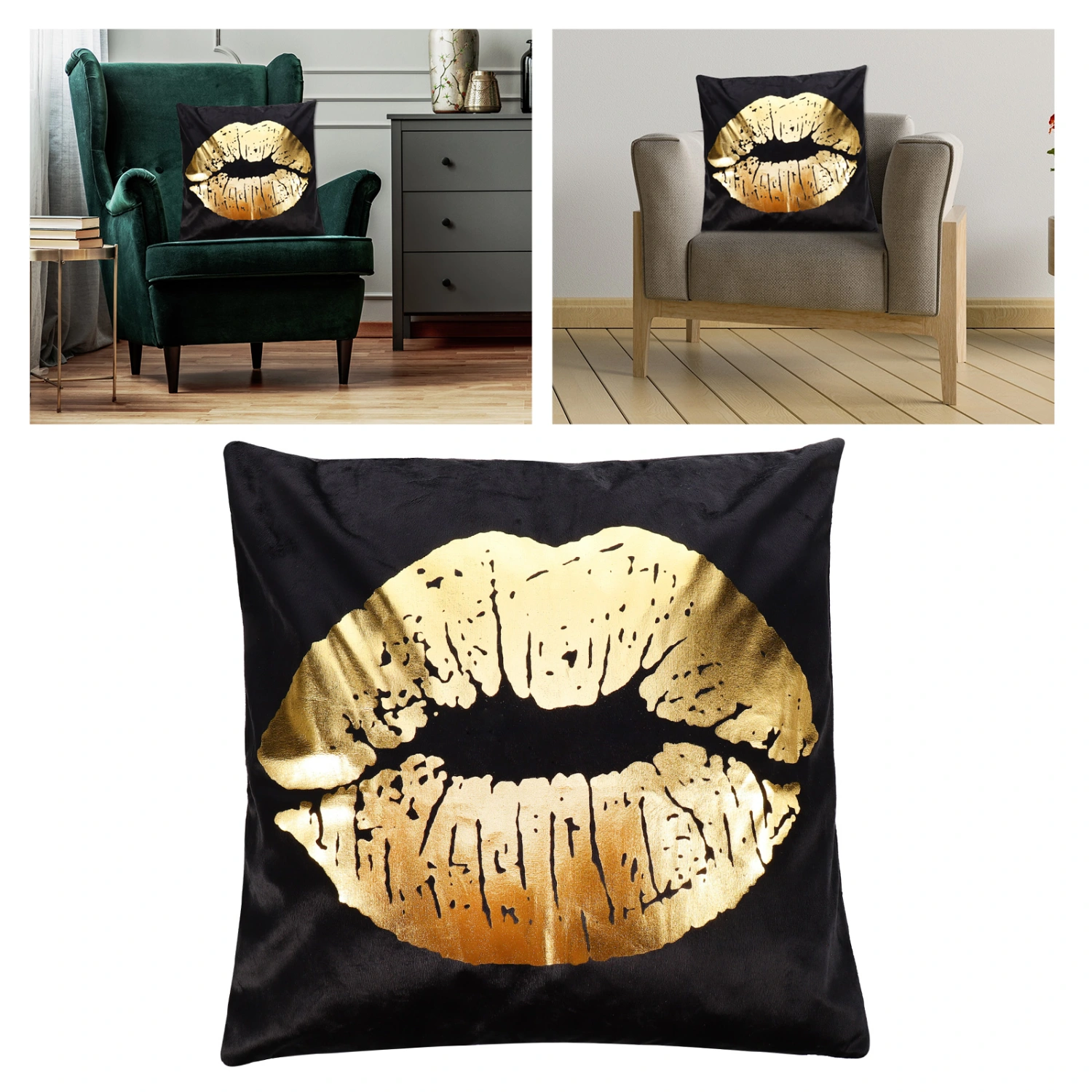 Gold Bronzing Pillowcase Black Pillowcases Sofa Cushions Pillow Cover Home Decor