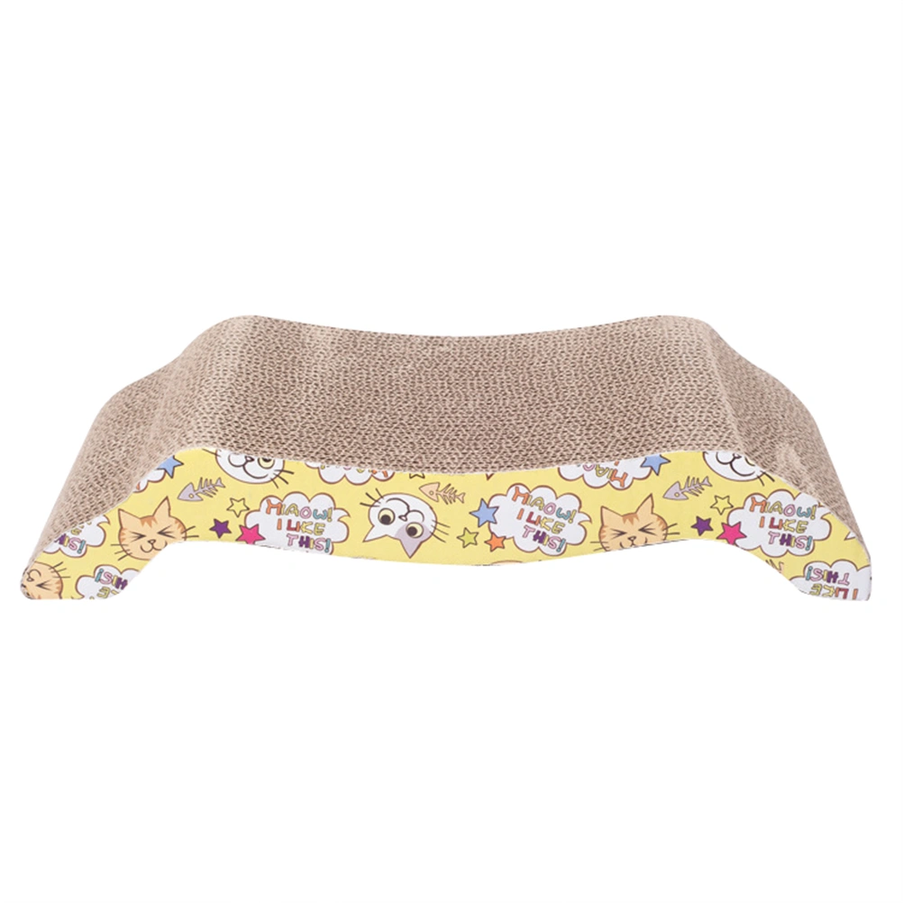Corrugated Board Cat Scratcher Toys Seize Scratch Pad Durable Arch Bridge Design Cat Bed (Random Side Color)
