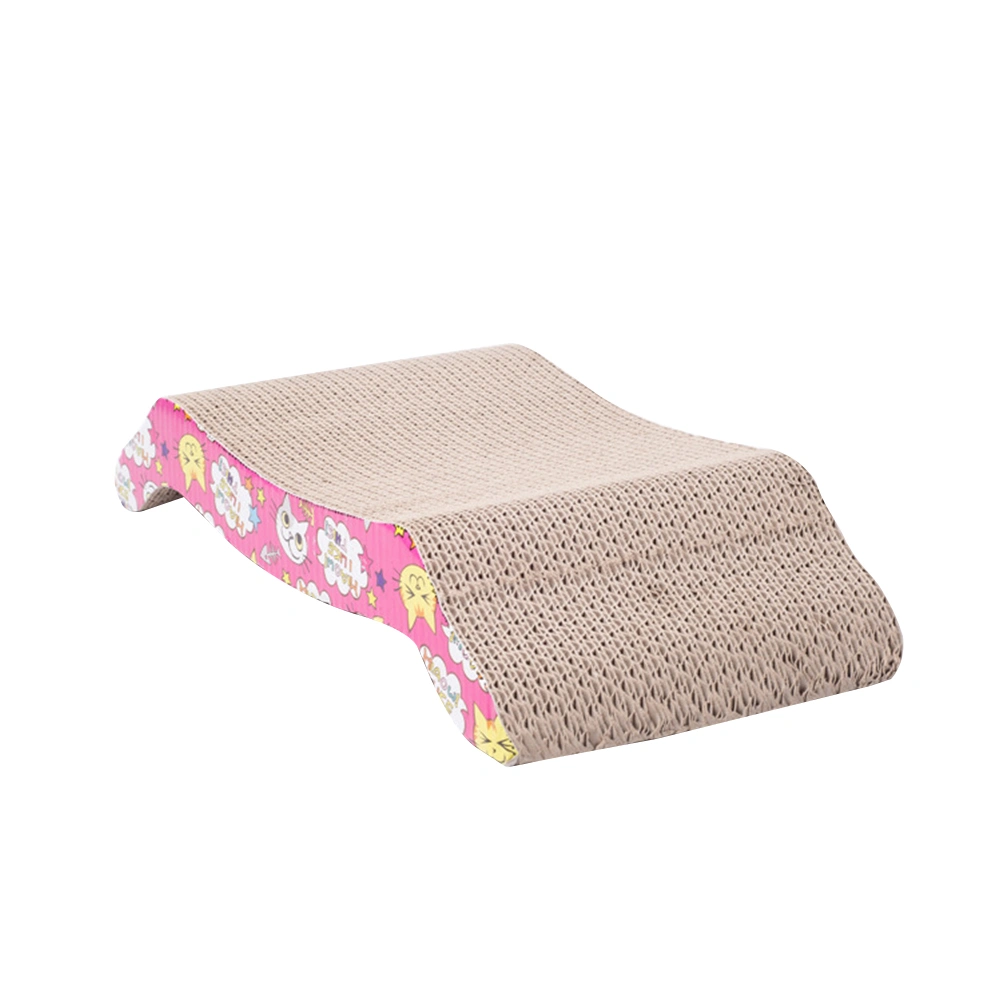 Corrugated Board Cat Scratcher Toys Seize Scratch Pad Durable Arch Bridge Design Cat Bed (Random Side Color)
