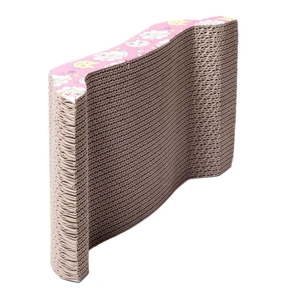 Corrugated Board Cat Scratcher Toys Seize Scratch Pad Durable Arch Bridge Design Cat Bed (Random Side Color)