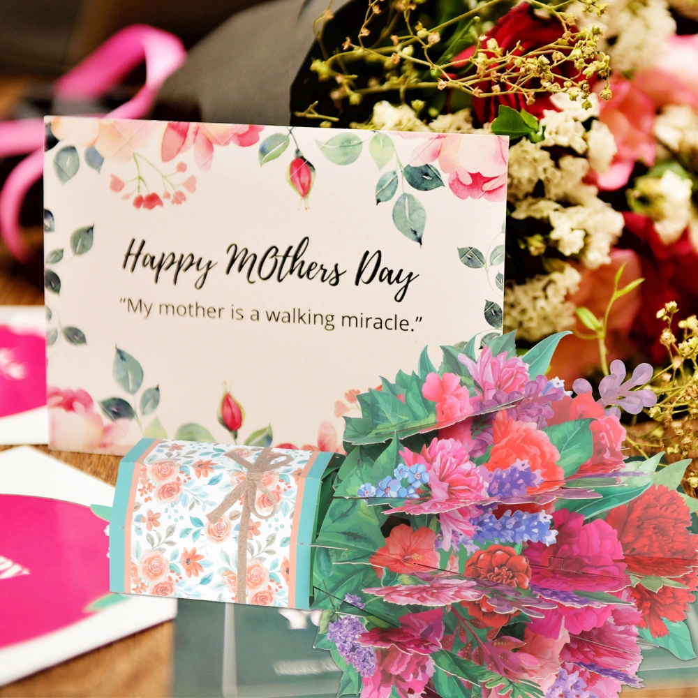 Mother's Day Card 3D Paper Sculpture Stereoscopic Card Paper Greeting Card