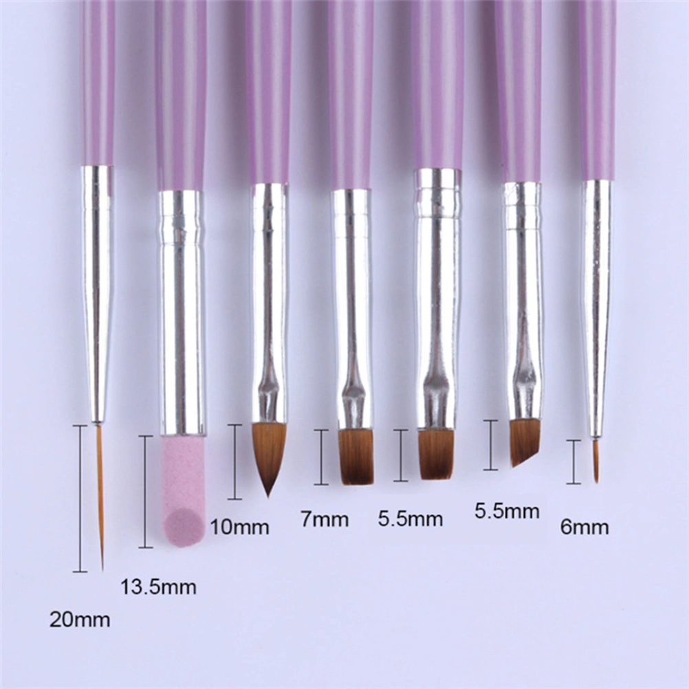 7PCS Plain End Glue Gel Nail Art Pen Manicure Dotting Painting Brush for Nail Design Salon Women