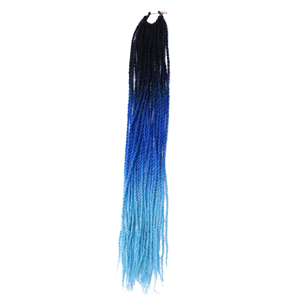 Fiber Long Ponytail Extension Gradient Color Hair Braid for Gorls Women Ladies Black Royal Blue Sky Blue