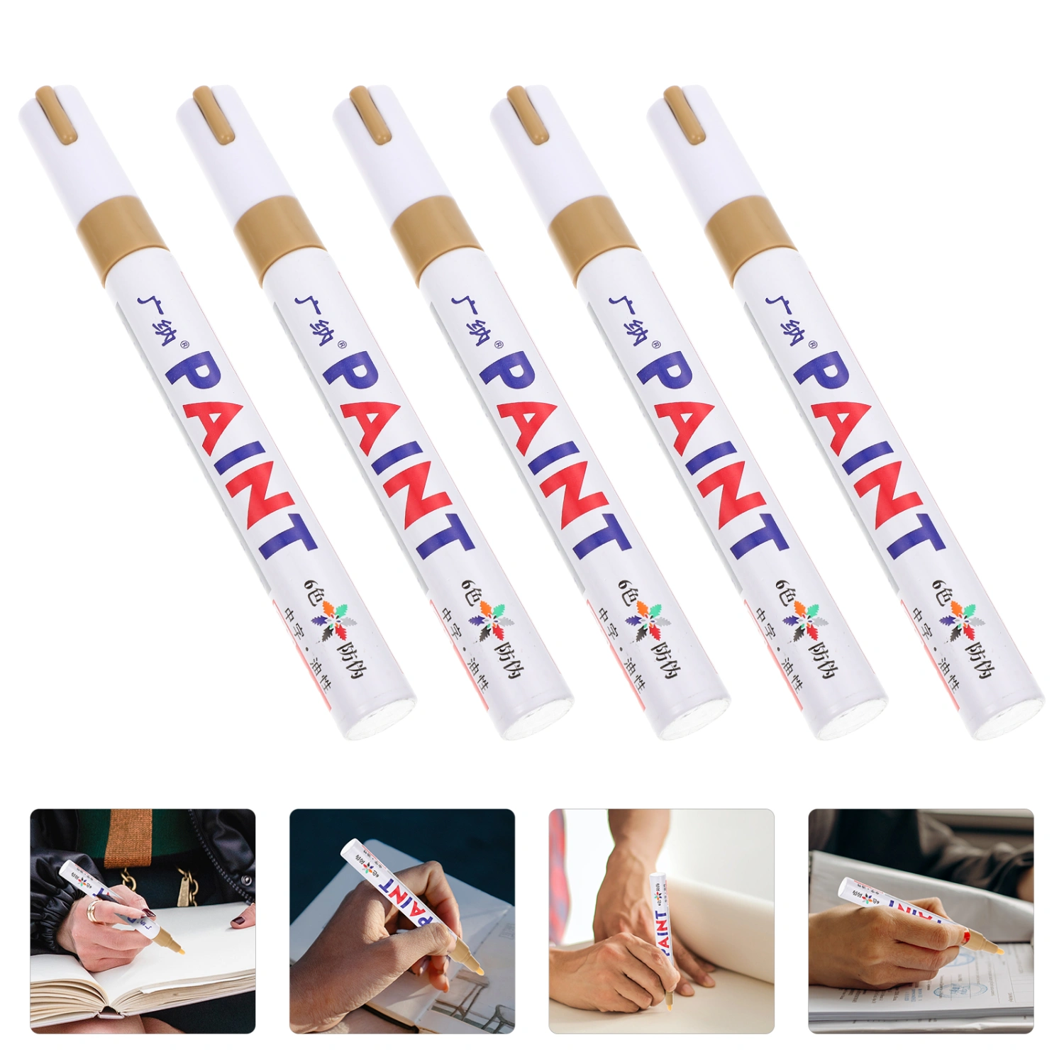5Pcs Paint Pens Portable Paint Markers Waterproof Painting Pens Plastic Paint Pens Graffiti Markers