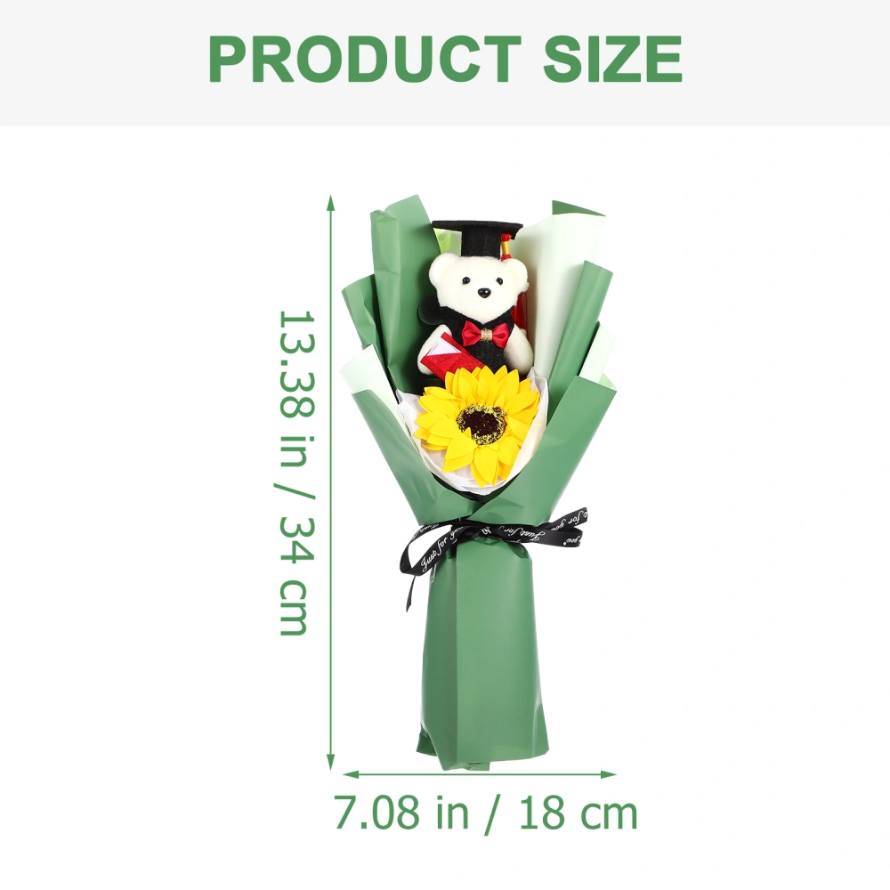 Graduation Season Lovely Bear Bouquet Grad Flower Bouquet Decoration for Classmates